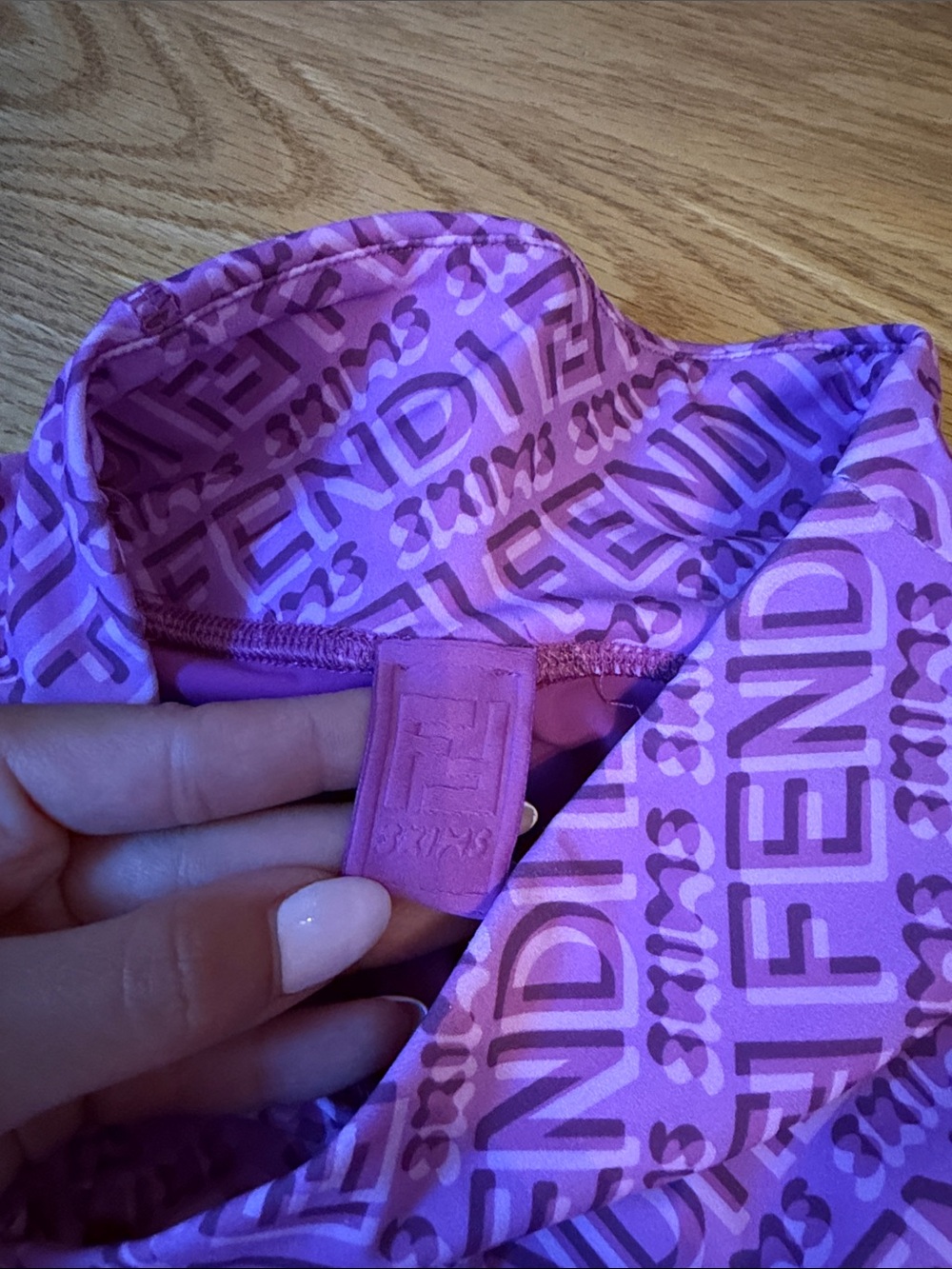 Fendi SKIMS Pink-Purple Logo Bike Shorts - Picture 3 of 6